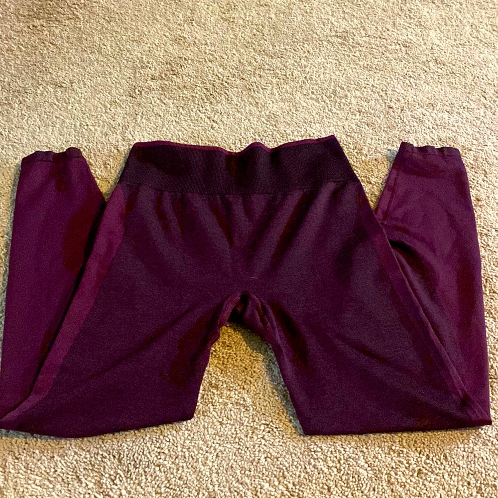 VS Pink Seamless Maroon Workout Tights